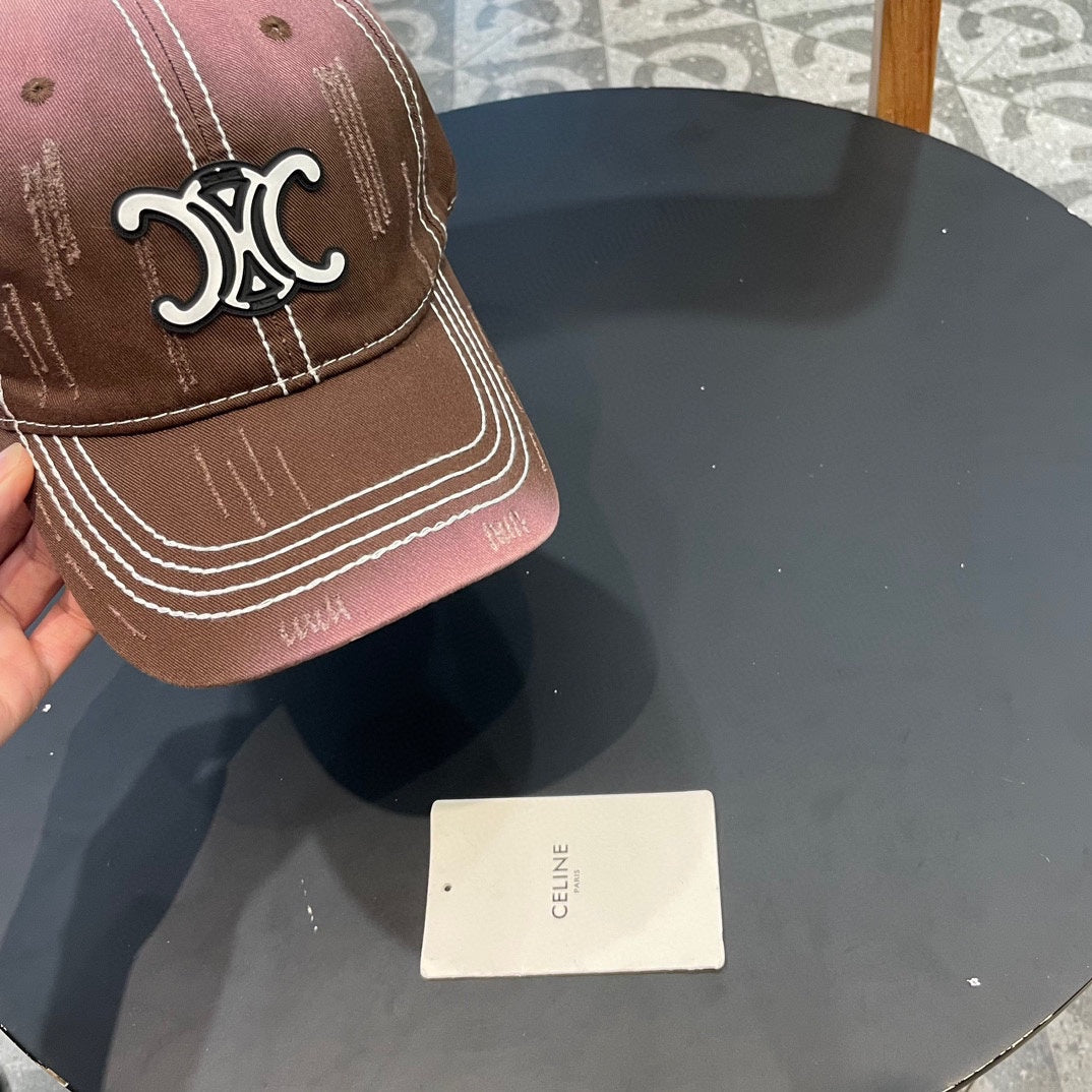 BASEBALL CAP MODEL 650511 IN BROWN TO PINK OMBRE COTTON