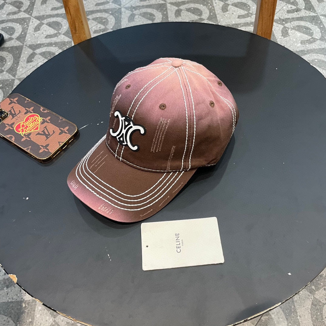 BASEBALL CAP MODEL 650511 IN BROWN TO PINK OMBRE COTTON