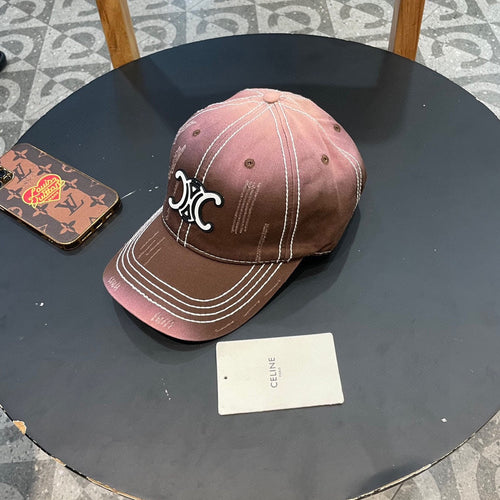 BASEBALL CAP MODEL 650511 IN BROWN TO PINK OMBRE COTTON