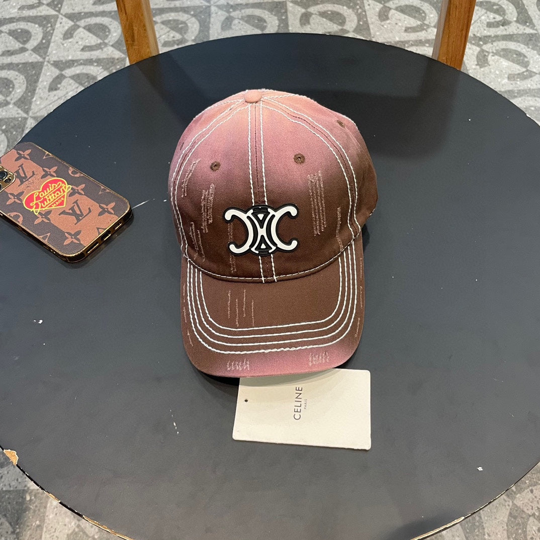 BASEBALL CAP MODEL 650511 IN BROWN TO PINK OMBRE COTTON