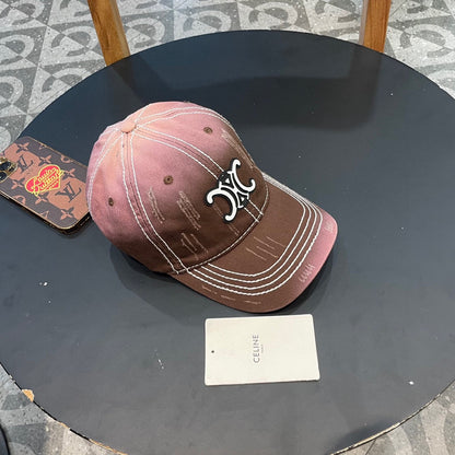 BASEBALL CAP MODEL 650511 IN BROWN TO PINK OMBRE COTTON