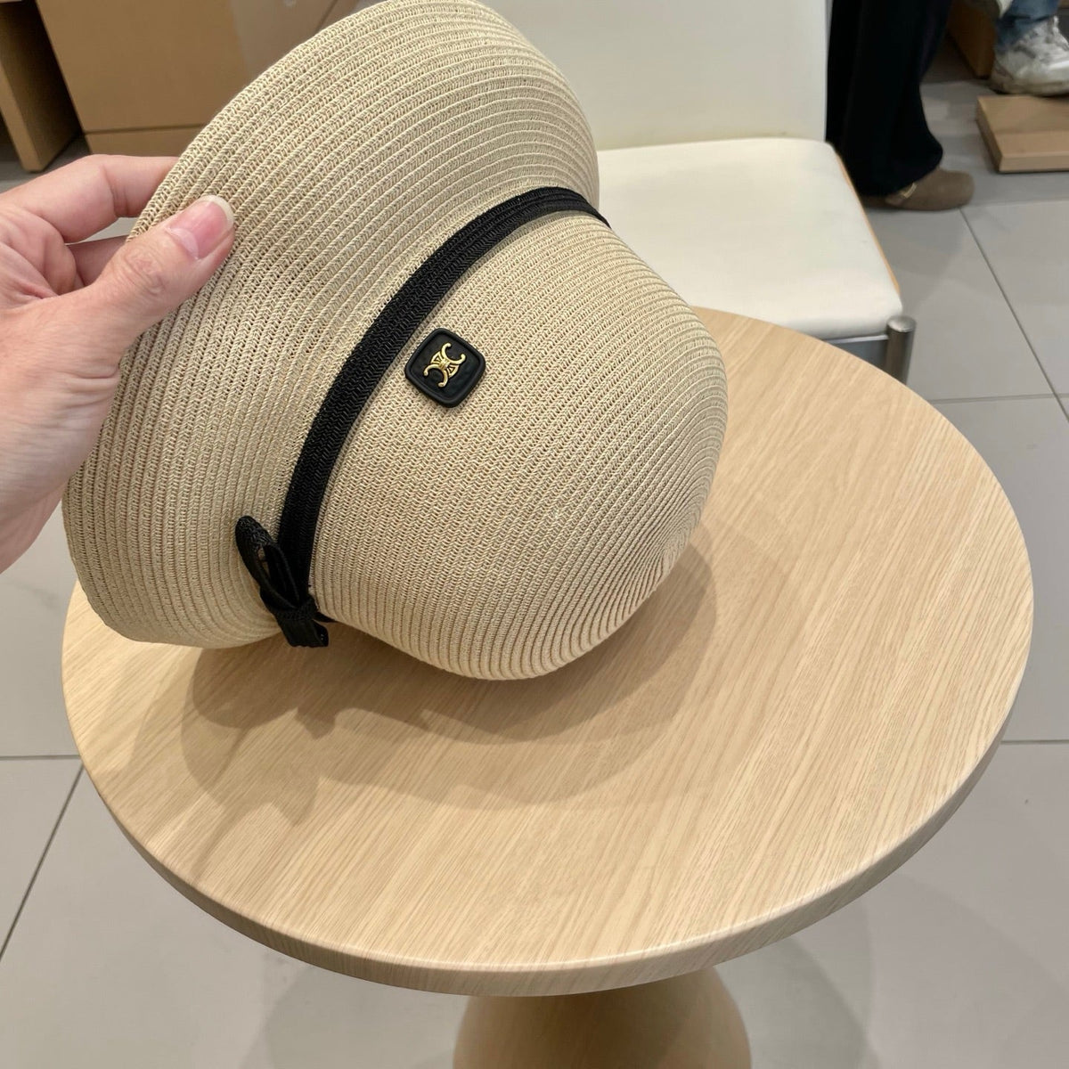 BUKET HAT MODEL 650560 IN BEIGE SPRAY FABRIC