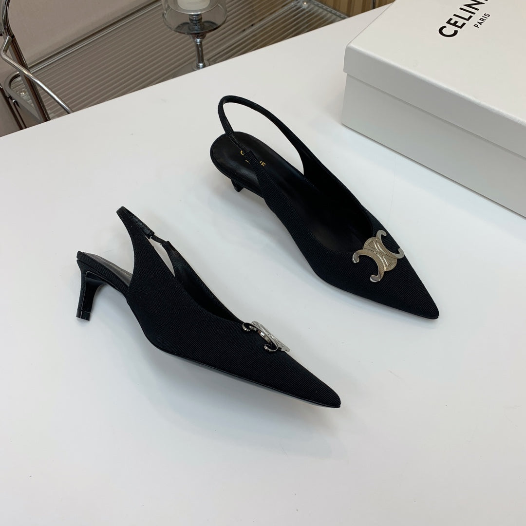ALMA TRIOMPHE SLINGBACK IN BLACK SUEDE
