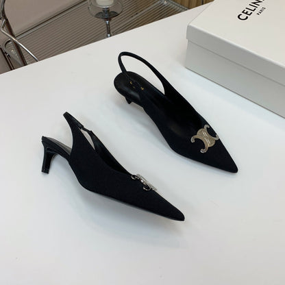 ALMA TRIOMPHE SLINGBACK IN BLACK SUEDE