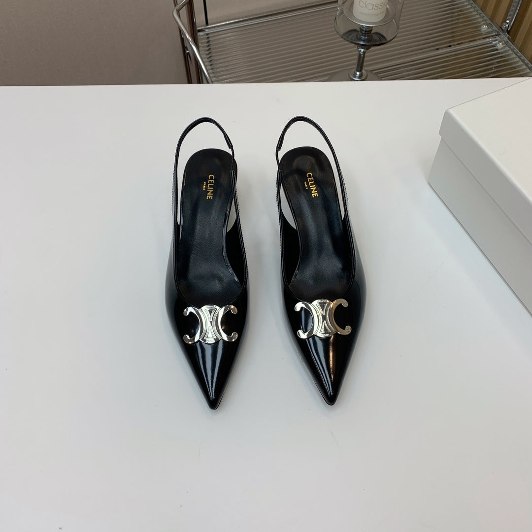 ALMA TRIOMPHE SLINGBACK IN BLACK PATENT CALFSKIN