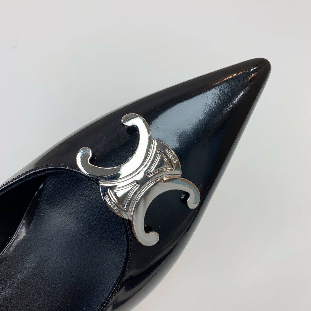 MEDIUM-HEELED 50MM PUMP IN BLACK CALFSKIN