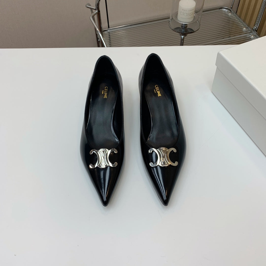 MEDIUM-HEELED 50MM PUMP IN BLACK CALFSKIN