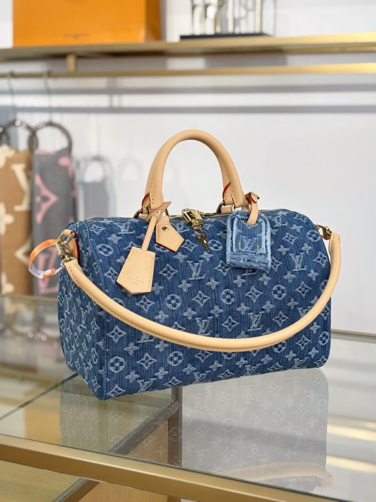 Louis Vuitton Monogram Denim Speedy Soft 30 bag