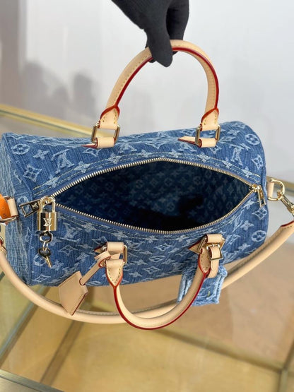 Louis Vuitton Monogram Denim Speedy Soft 30 bag