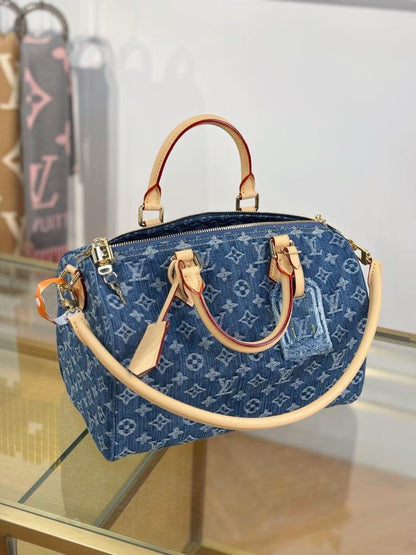 Louis Vuitton Monogram Denim Speedy Soft 30 bag