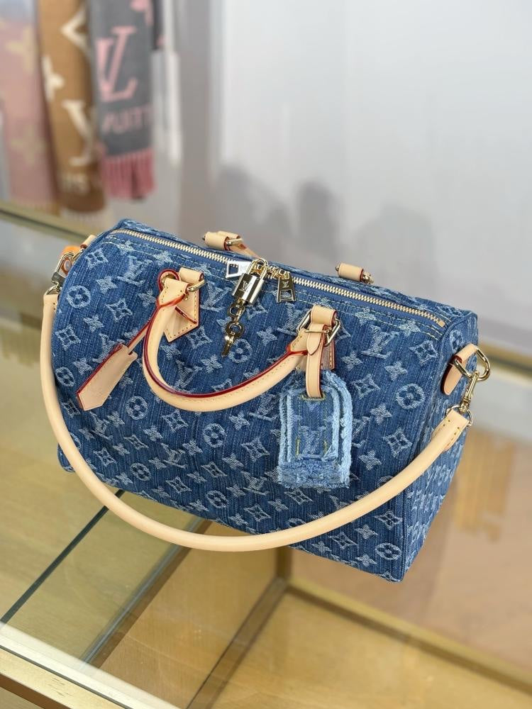 Louis Vuitton Monogram Denim Speedy Soft 30 bag