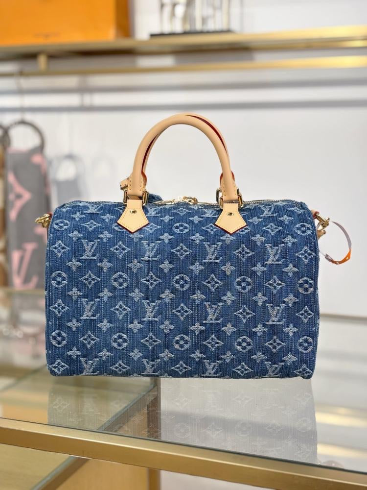 Louis Vuitton Monogram Denim Speedy Soft 30 bag