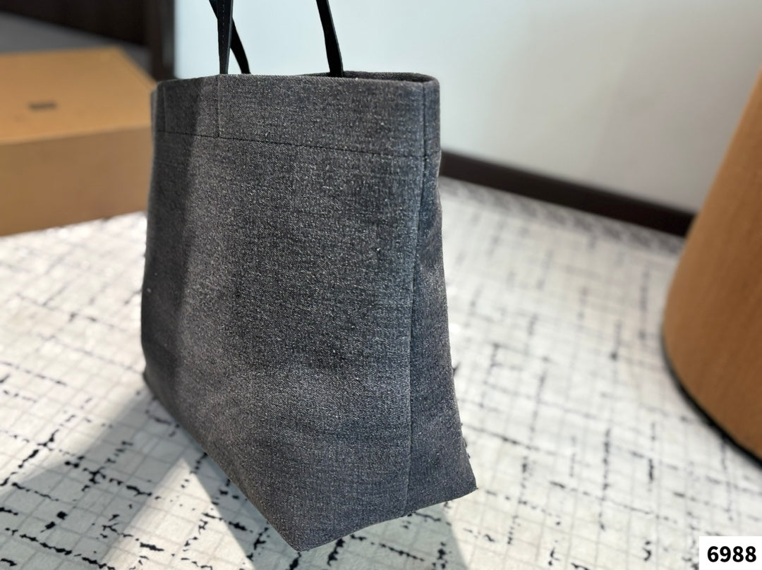 CANAPA LARGE TOTE BAG 38 IN DARK GREY RE-NYLON