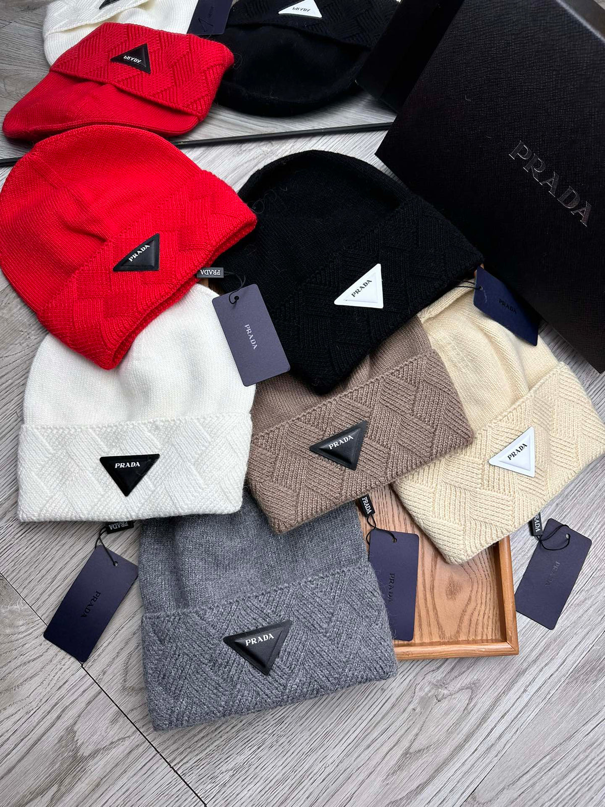 BEANIE HAT IN BISQUE BEIGE WOOL AND RABBIT FUR 342035