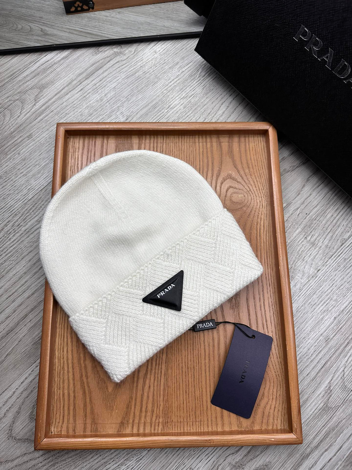 BEANIE HAT IN WHITE WOOL AND RABBIT FUR 436399