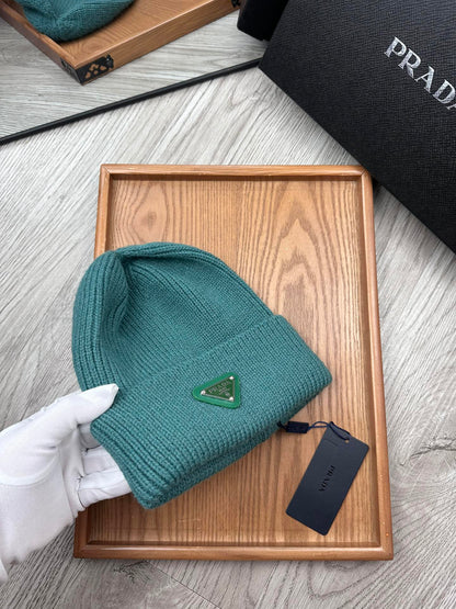 BEANIE HAT IN TEAL GREEN WOOL 332392