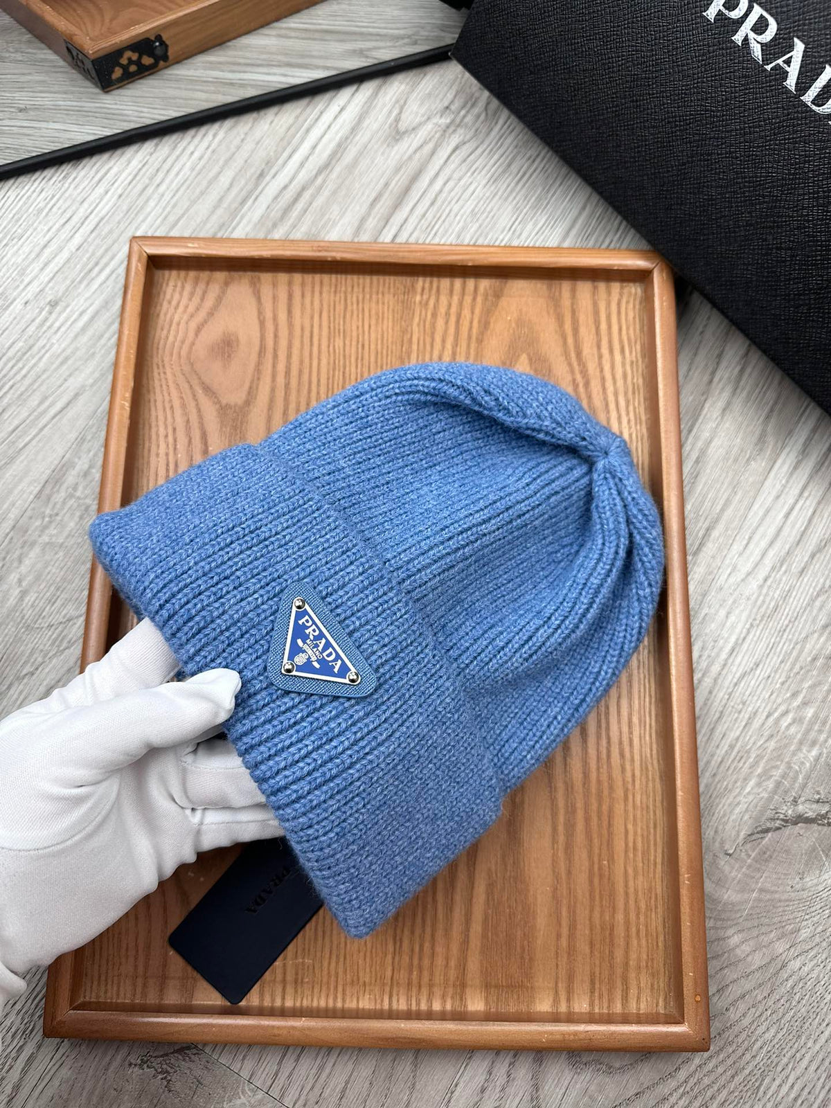 BEANIE HAT IN DOGGER BLUE WOOL 332396