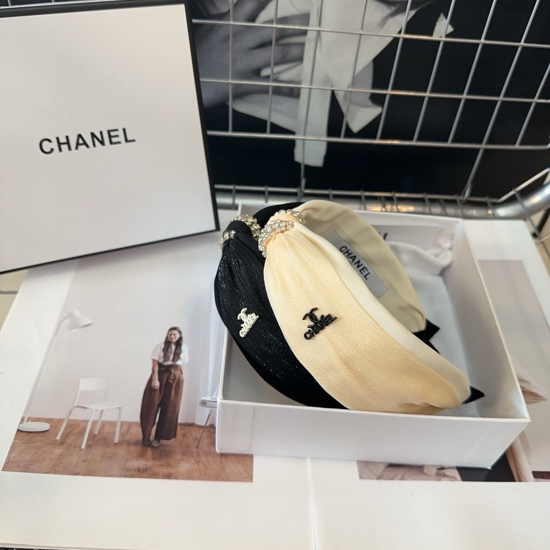 BEIGE CREAM SILK AND FABRIC HAIRBAND 410876