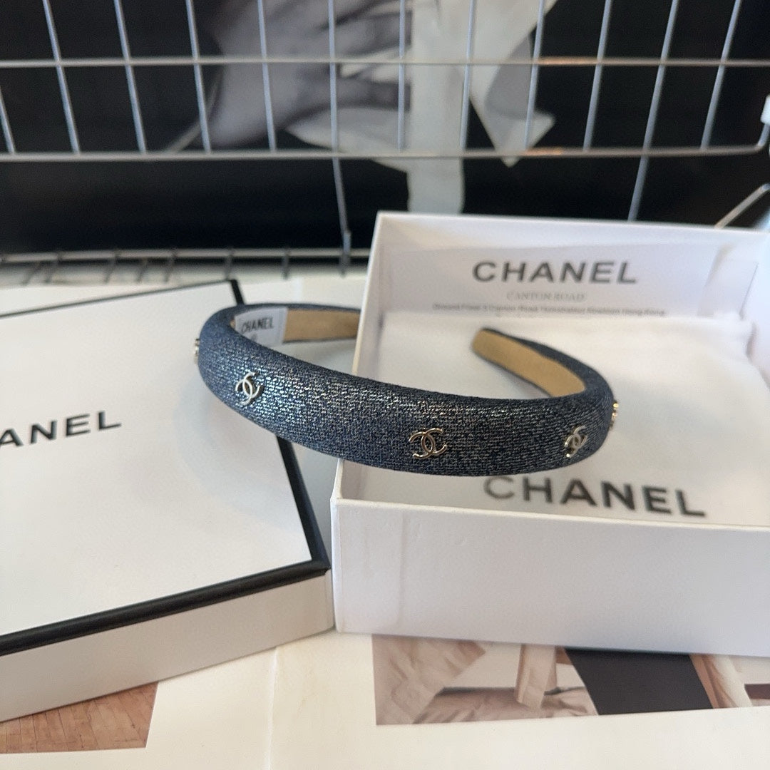 BLACK DENIM FABRIC HAIRBAND 423664