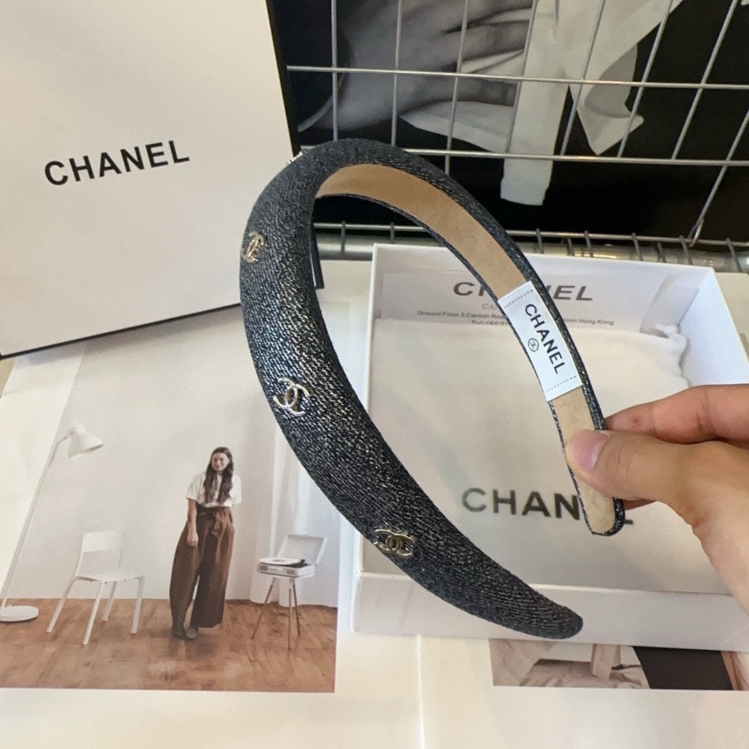 BLACK DENIM FABRIC HAIRBAND 423664