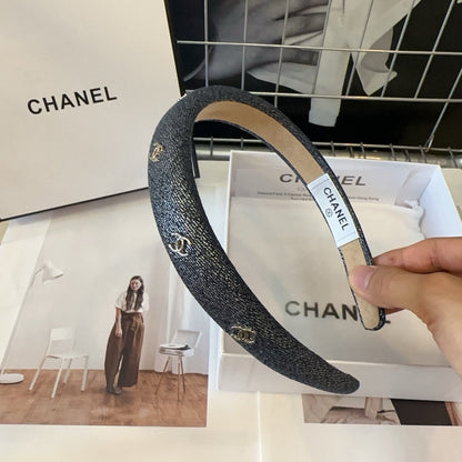 BLACK DENIM FABRIC HAIRBAND 423664