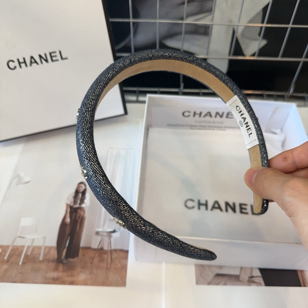 BLACK DENIM FABRIC HAIRBAND 423664