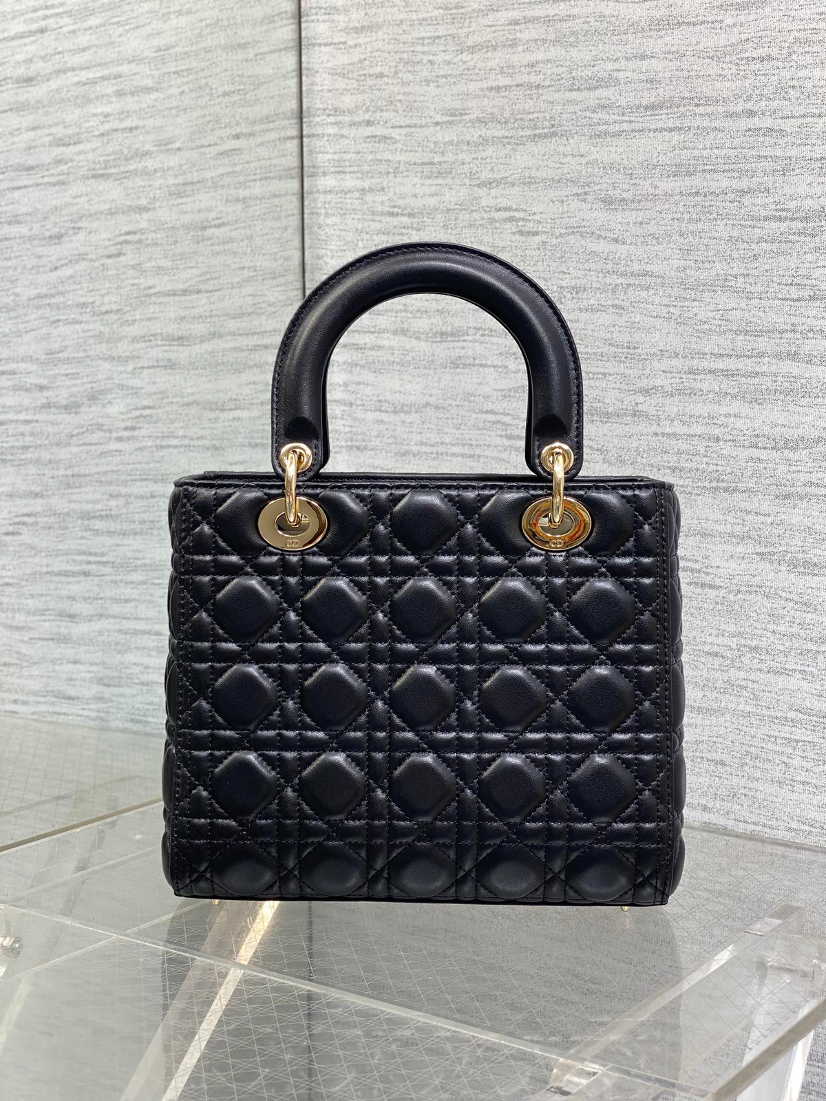Dior Lady Black Gold Hardware (Medium size)