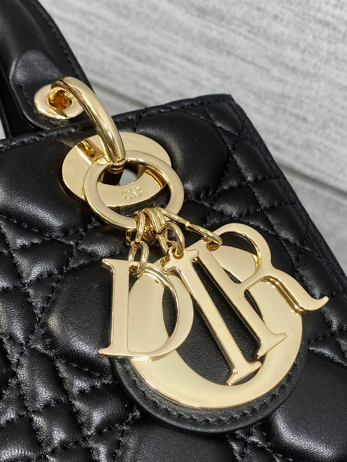 Dior Lady Black Gold Hardware (Medium size)