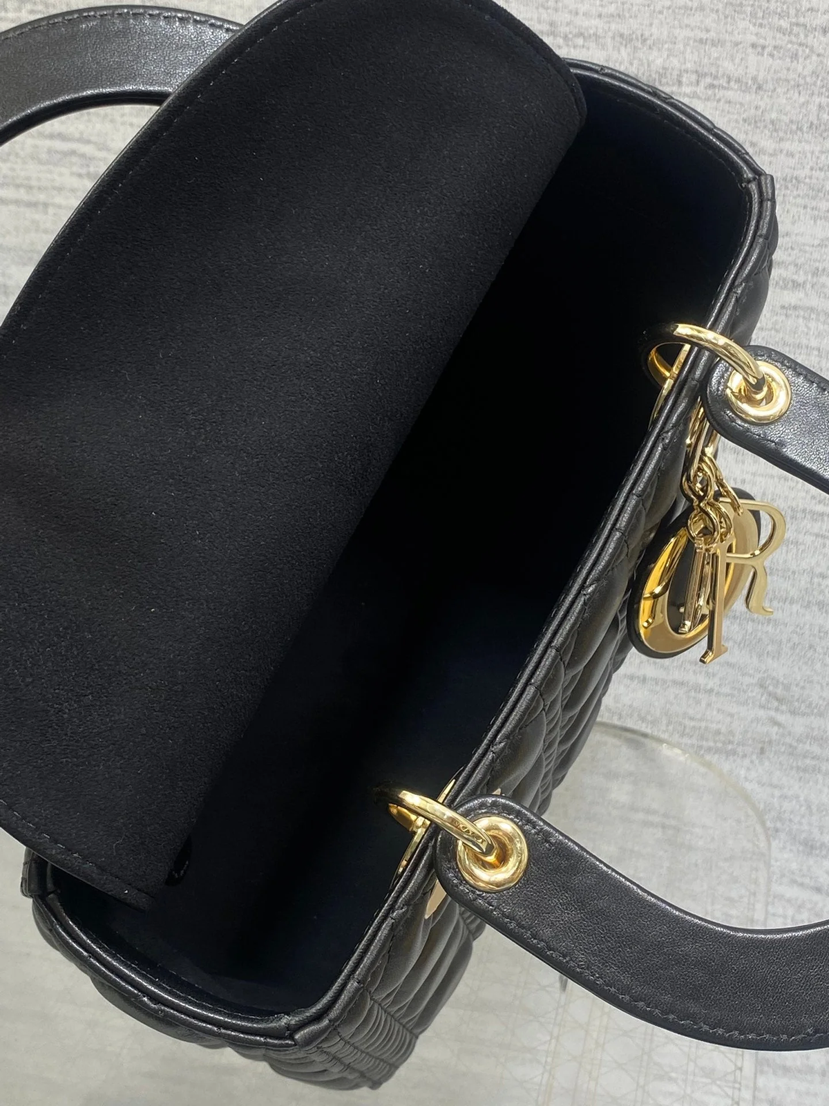 Dior Lady Black Gold Hardware (Medium size)