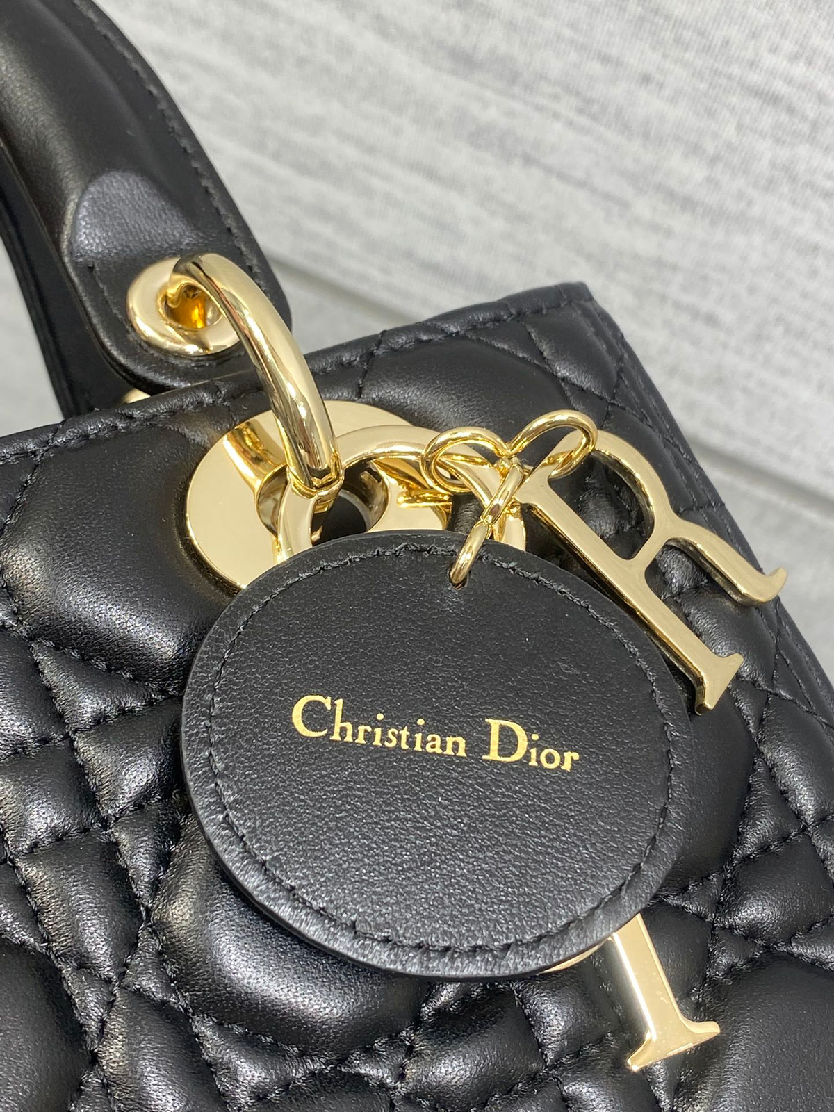 Dior Lady Black Gold Hardware (Medium size)