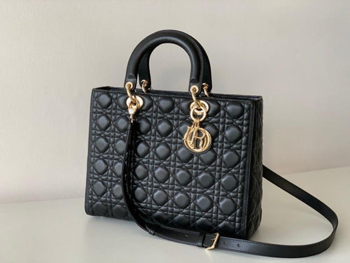 Dior Lady Black Gold Hardware (Large size)