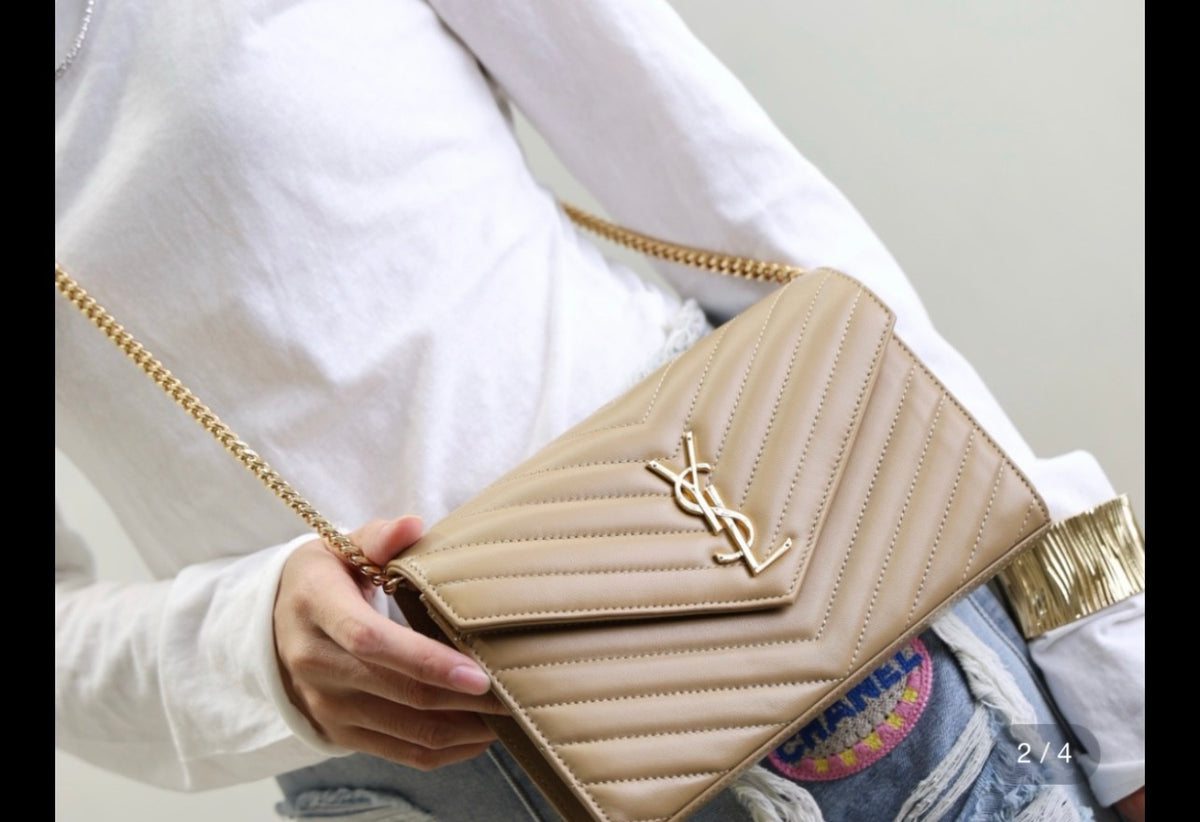 Saint Laurent Cassandre Envelope Chain Wallet