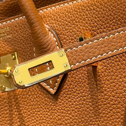 HN 25 IN BURNT ORANGE CALFSKIN GOLD HARDWARE