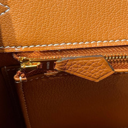 HN 25 IN BURNT ORANGE CALFSKIN GOLD HARDWARE