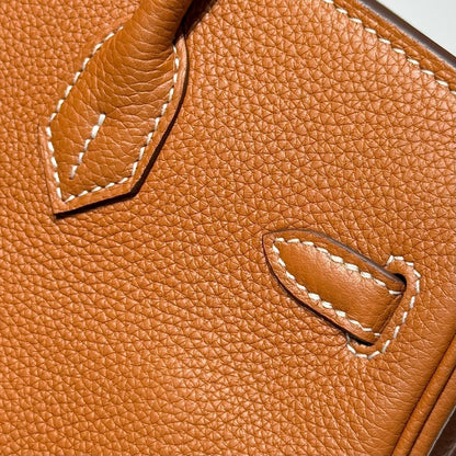HN 25 IN BURNT ORANGE CALFSKIN GOLD HARDWARE