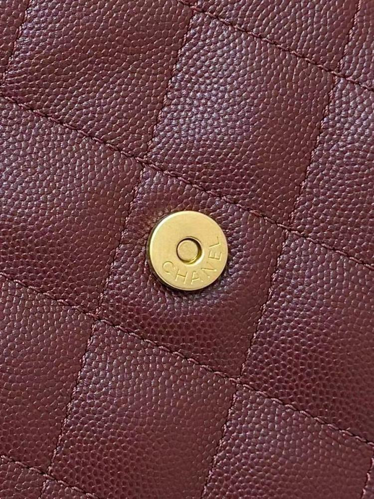 Chanel 25 Small Burgundy Gold Hardware