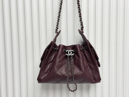 Chanel 25 Mini Burgundy Sliver Hardware