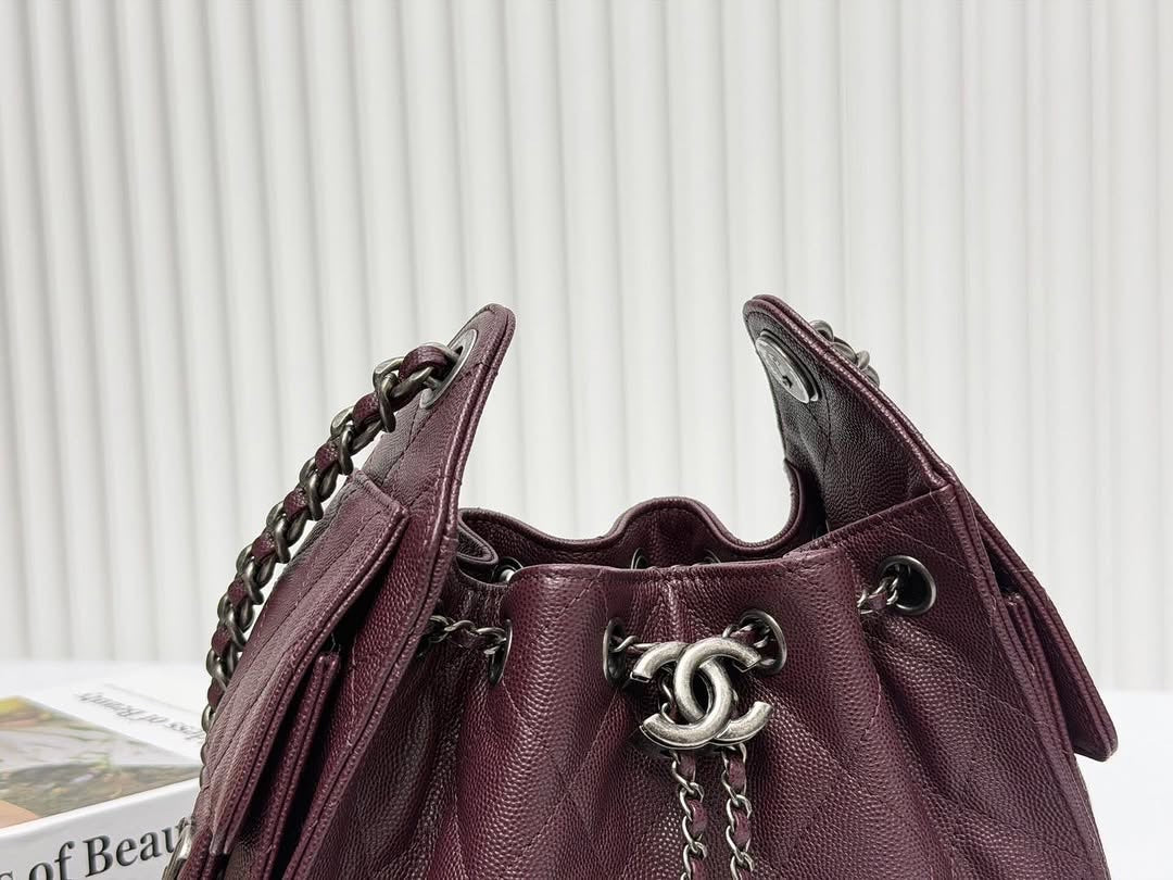 Chanel 25 Mini Burgundy Sliver Hardware