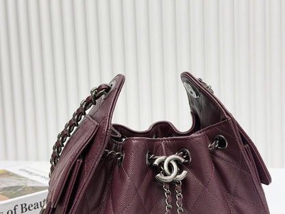 Chanel 25 Mini Burgundy Sliver Hardware