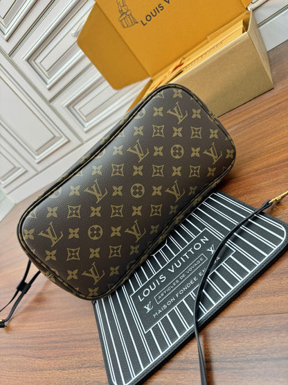 LV NEVERFULL INSIDE OUT MM IN BROWN MONOGRAM COATED CANVAS