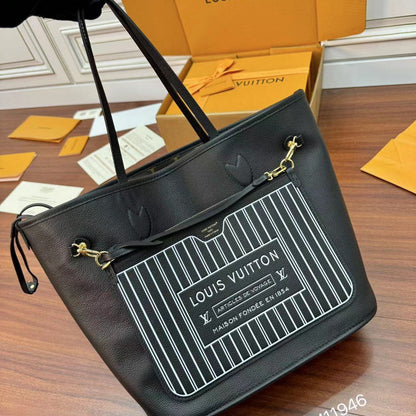 LV NEVERFULL INSIDE OUT MM IN BROWN MONOGRAM COATED CANVAS