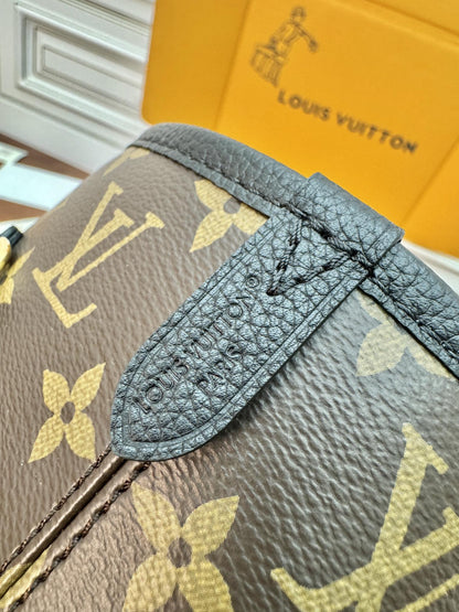 LV NEVERFULL INSIDE OUT MM IN BROWN MONOGRAM COATED CANVAS