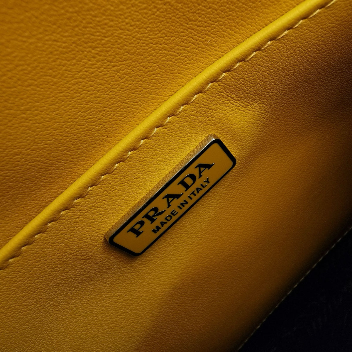 PRADA SPAZZOLATO CLEO SHOULDER BAG IN YELLOW