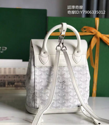 Goyard Goyardine Mini Alpin Backpack in white