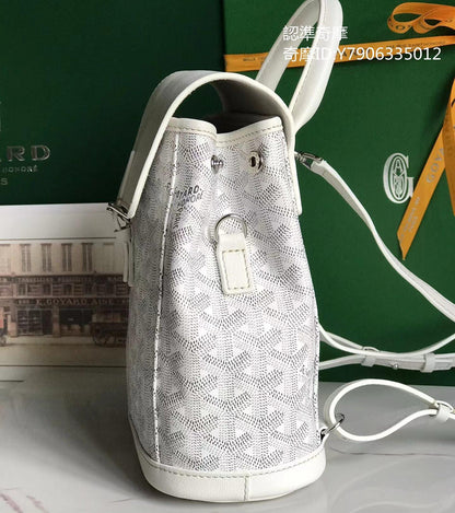 Goyard Goyardine Mini Alpin Backpack in white