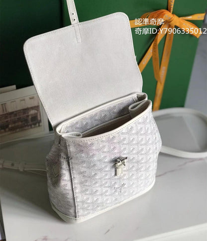 Goyard Goyardine Mini Alpin Backpack in white
