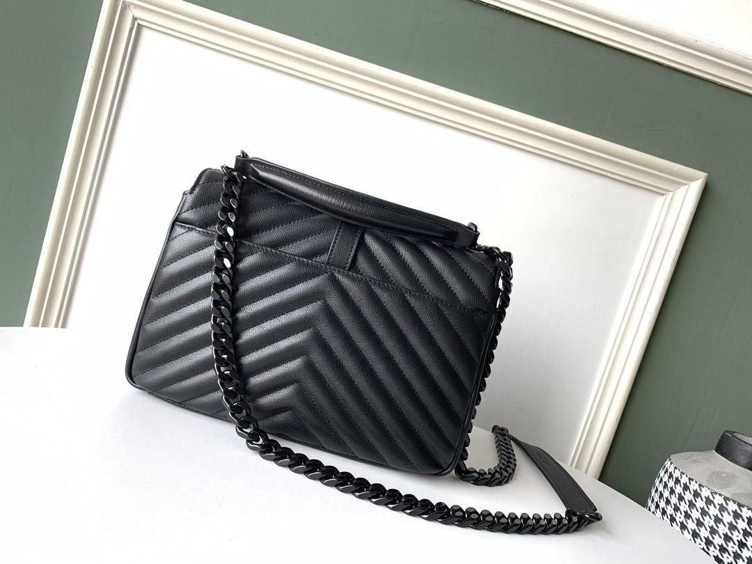 YSL College Medium Quilted Leather Bag