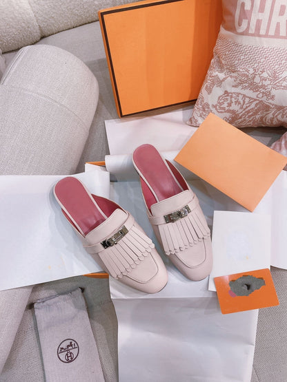 0Z Mule Fringed Light Pink