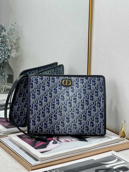 BOOK TOTE 26 IN BLUE MONOGRAM OBLIQUE JACQUARD