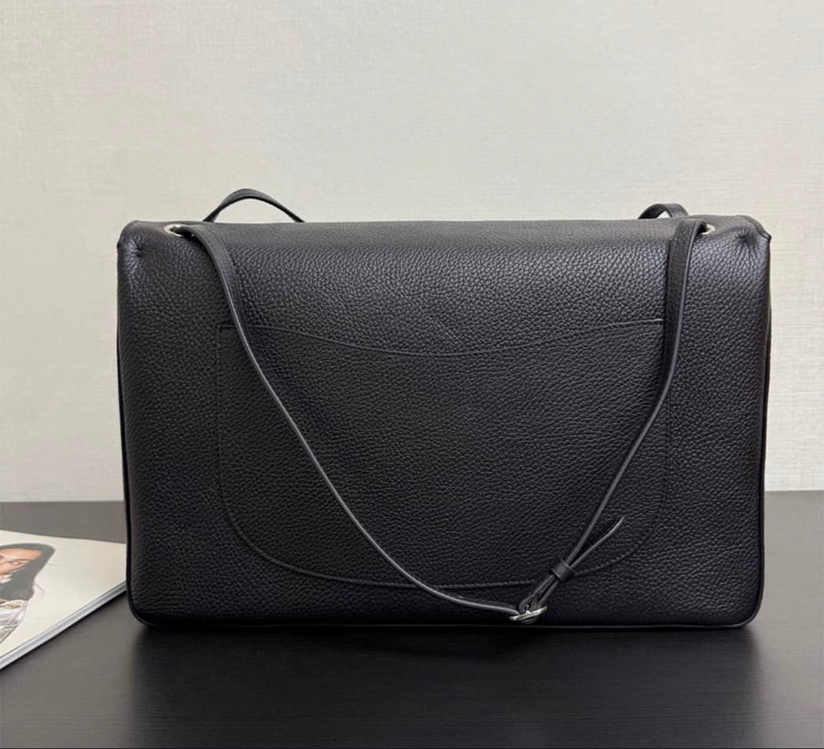 Chanel Maxi Flap 38 Black Sliver Hardware